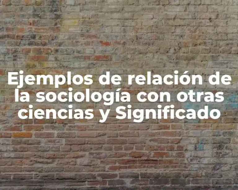Ejemplos de relación de la sociología con otras ciencias y Significado