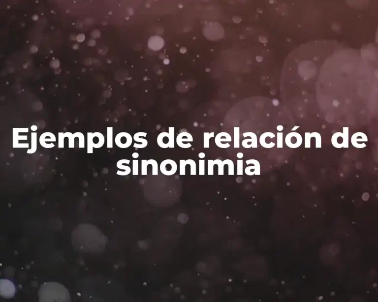 Ejemplos de relación de sinonimia