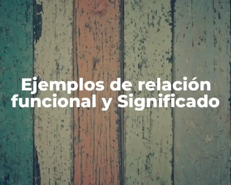 Ejemplos de relación funcional y Significado