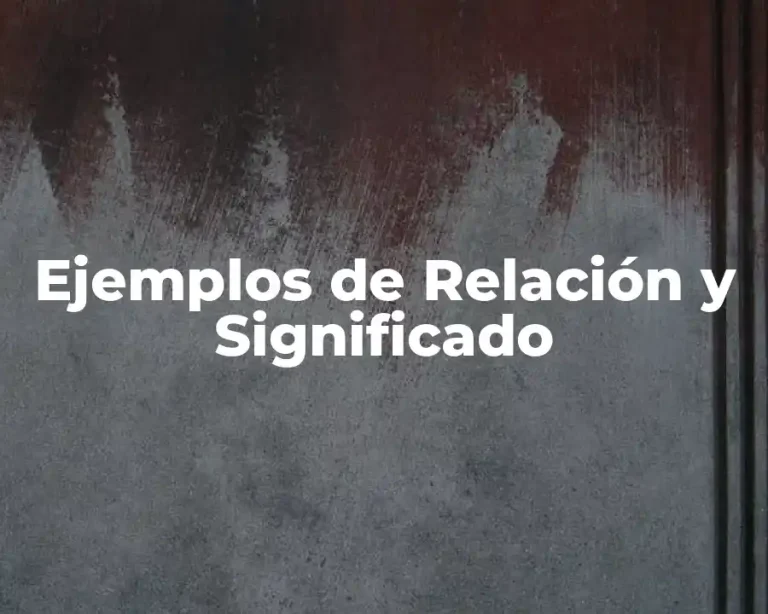 Ejemplos de Relación y Significado