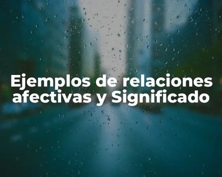 Ejemplos de relaciones afectivas y Significado