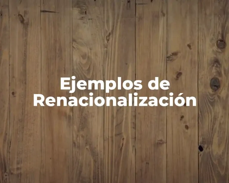Ejemplos de Renacionalización