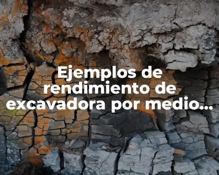 Ejemplos de rendimiento de excavadora por medio de su fórmula y Significado