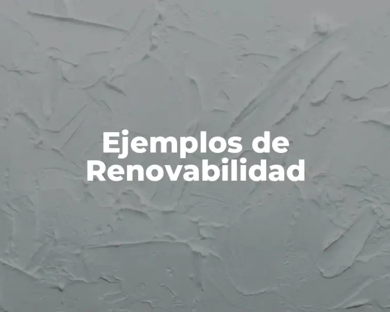 Ejemplos de Renovabilidad