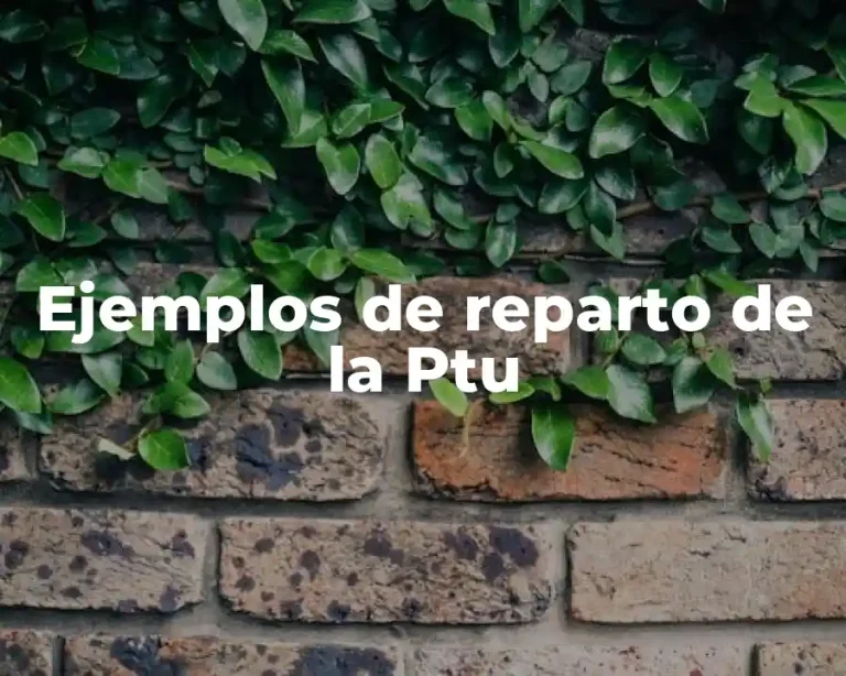 Ejemplos de reparto de la Ptu