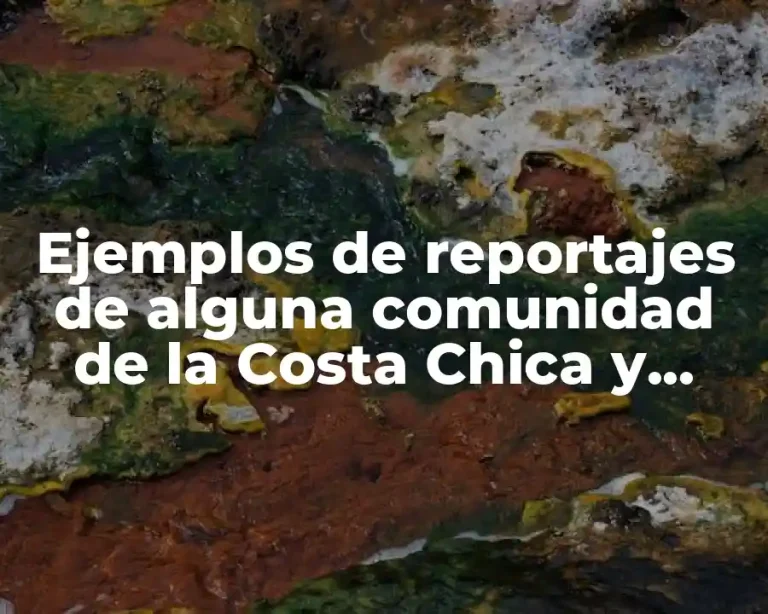 Ejemplos de reportajes de alguna comunidad de la Costa Chica y Significado