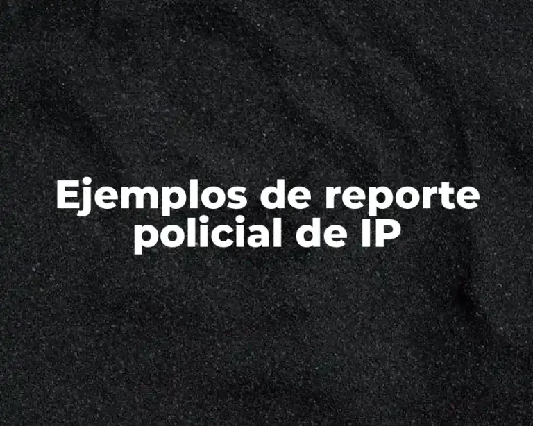 Ejemplos de reporte policial de IP