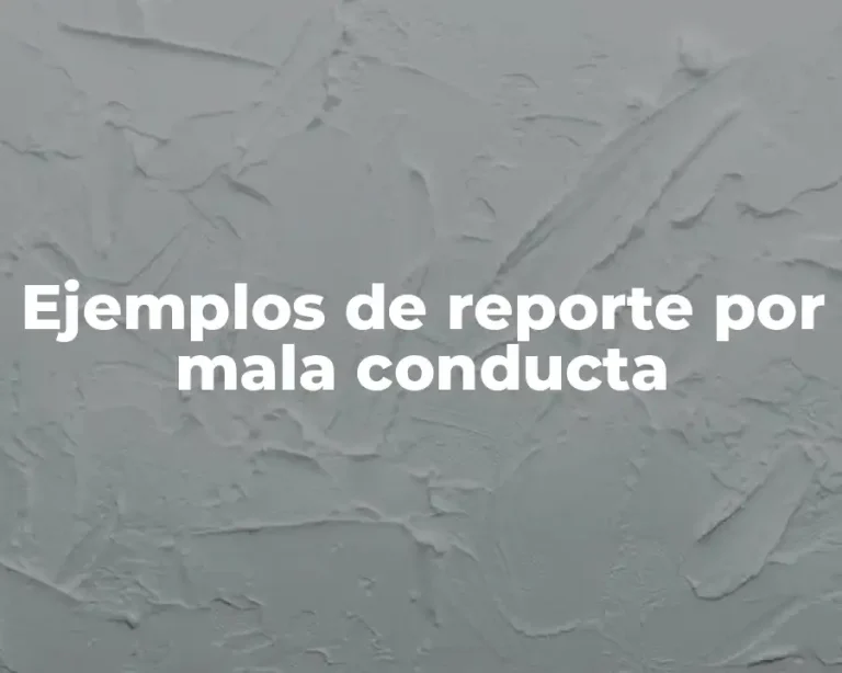 Ejemplos de reporte por mala conducta