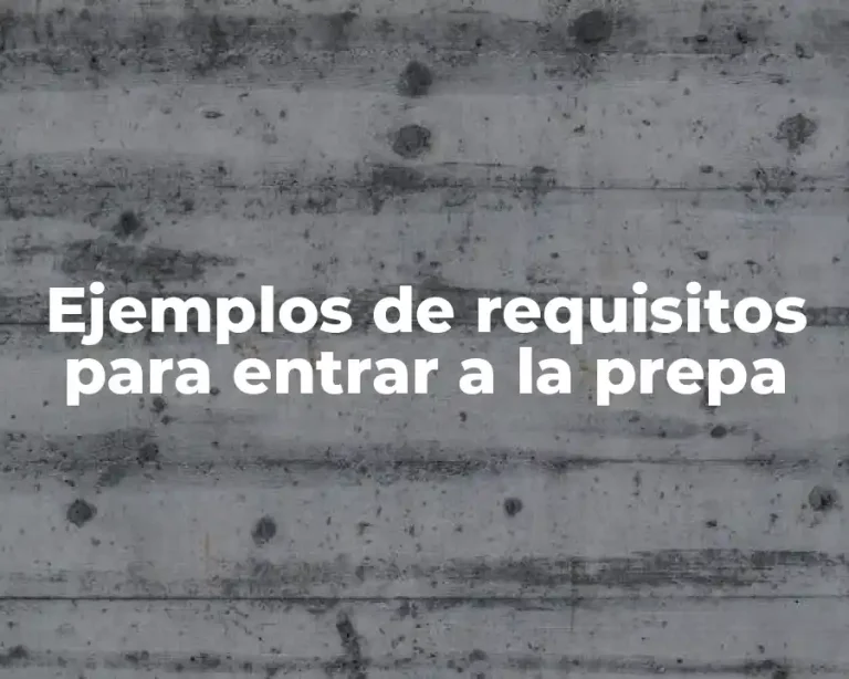 Ejemplos de requisitos para entrar a la prepa