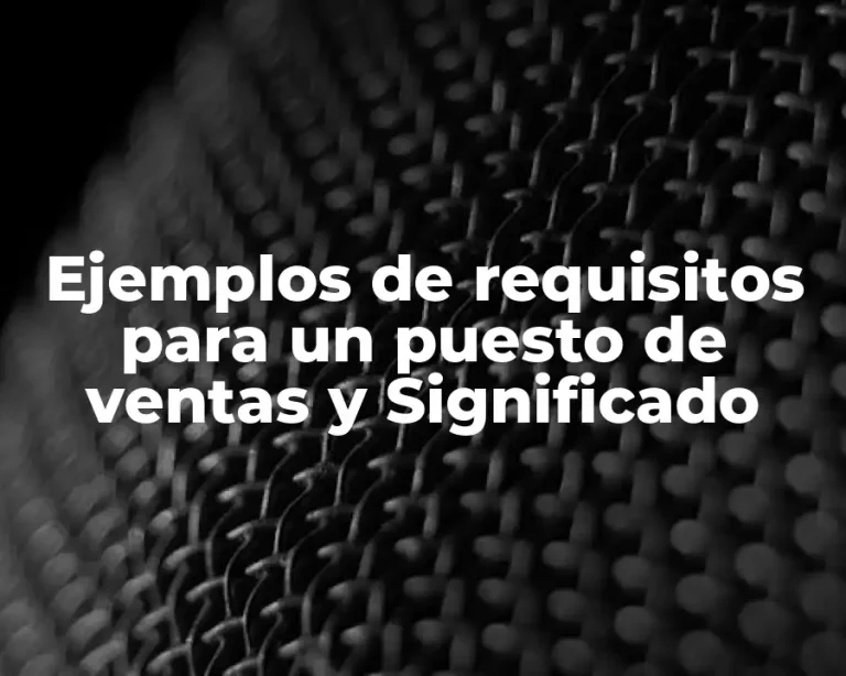 Ejemplos de requisitos para un puesto de ventas y Significado