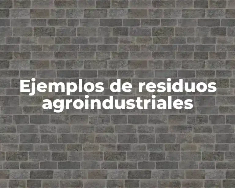 Ejemplos de residuos agroindustriales