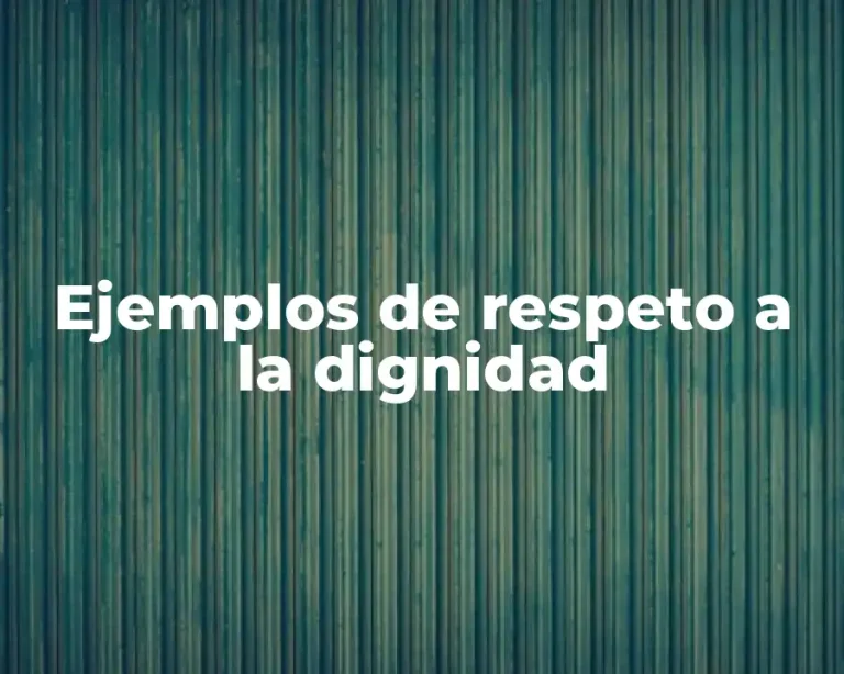 Ejemplos de respeto a la dignidad