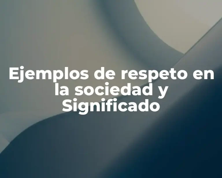 Ejemplos de respeto en la sociedad y Significado