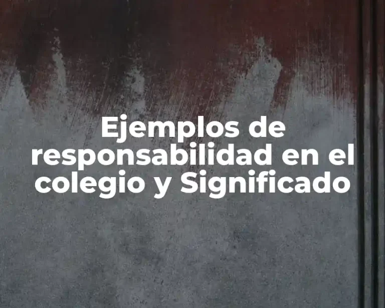 Ejemplos de responsabilidad en el colegio y Significado