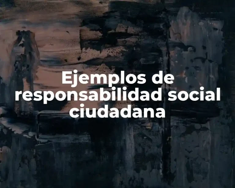 Ejemplos de responsabilidad social ciudadana