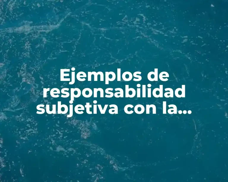 Ejemplos de responsabilidad subjetiva con la conducta culpa