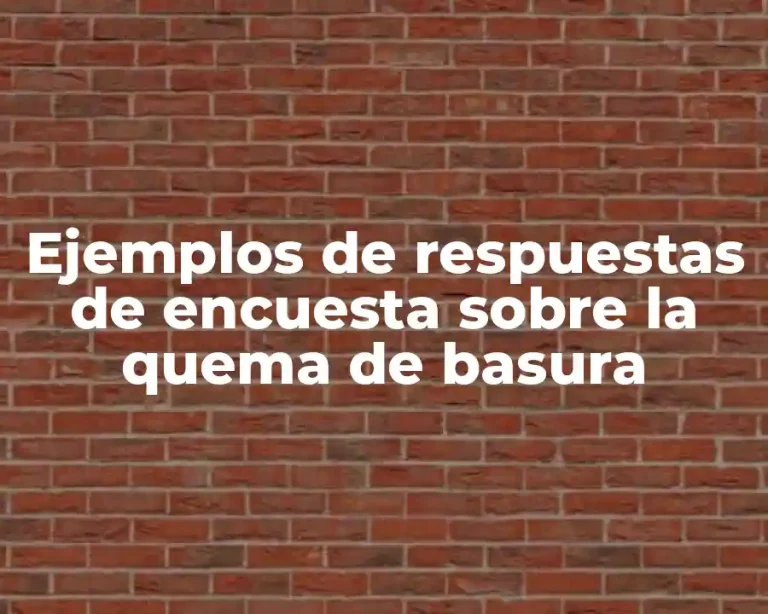 Ejemplos de respuestas de encuesta sobre la quema de basura