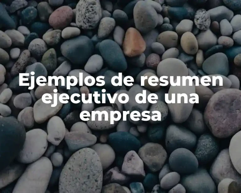 Ejemplos de resumen ejecutivo de una empresa