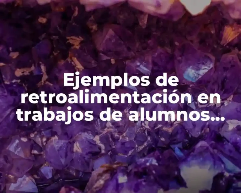 Ejemplos de retroalimentación en trabajos de alumnos para evaluación docente y Significado