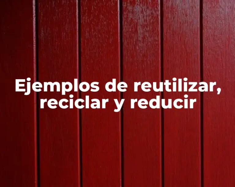 Ejemplos de reutilizar, reciclar y reducir