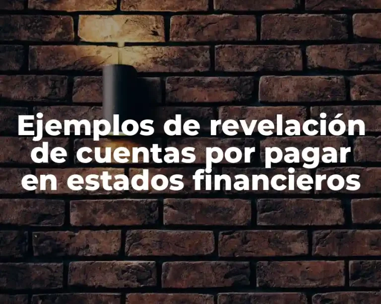 Ejemplos de revelación de cuentas por pagar en estados financieros