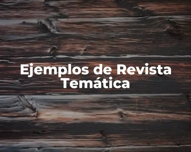 Ejemplos de Revista Temática