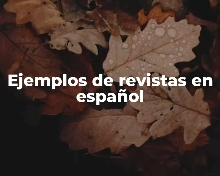 Ejemplos de revistas en español
