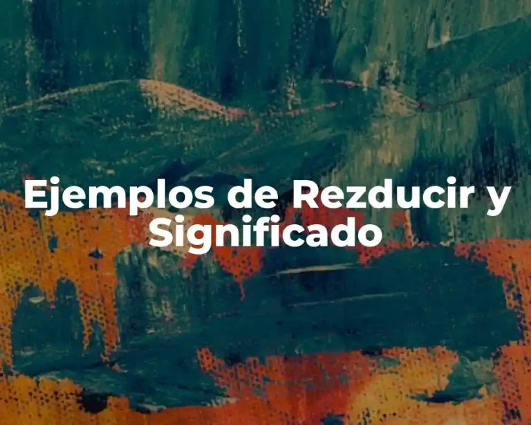 Ejemplos de Rezducir y Significado