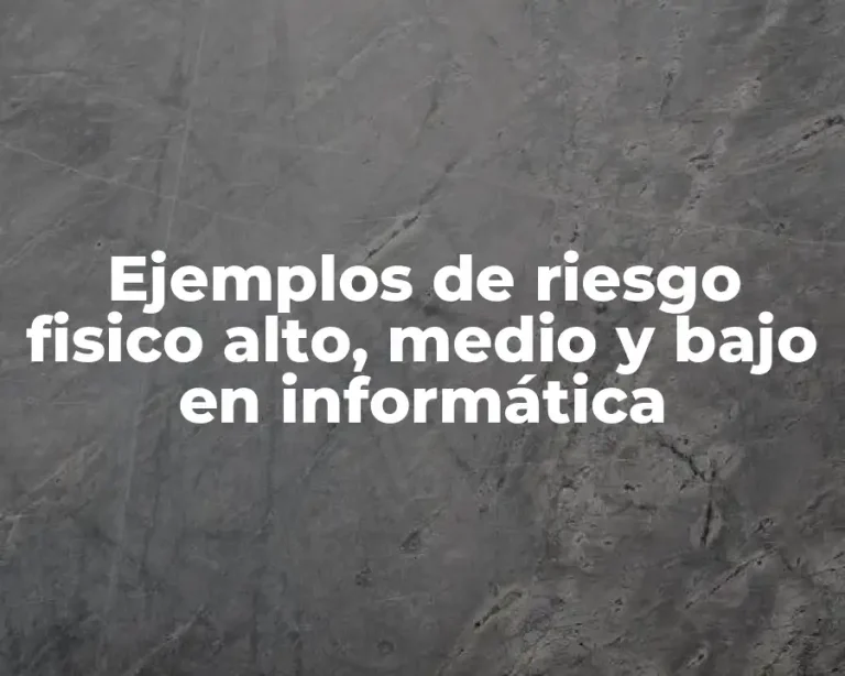 Ejemplos de riesgo fisico alto, medio y bajo en informática