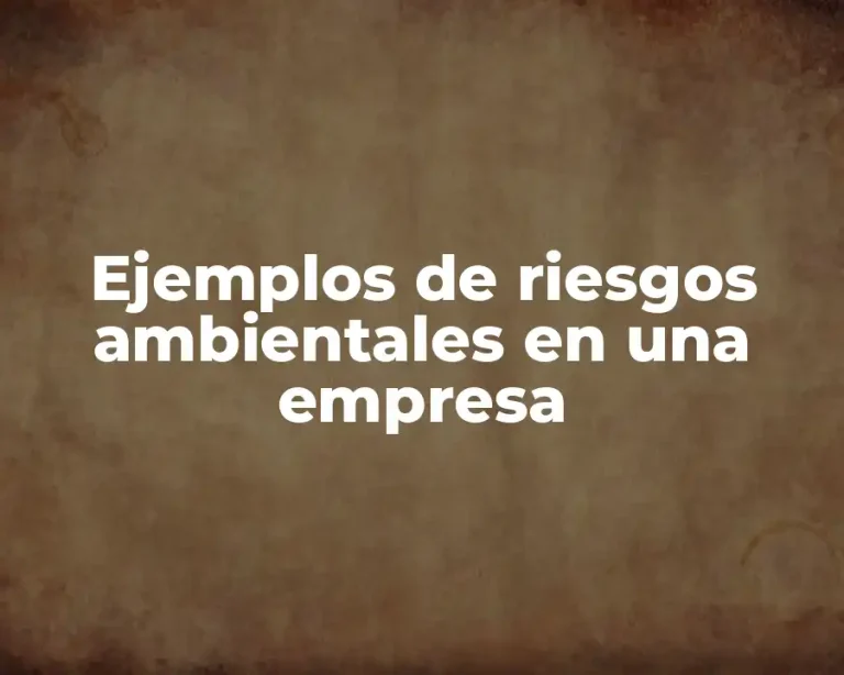 Ejemplos de riesgos ambientales en una empresa