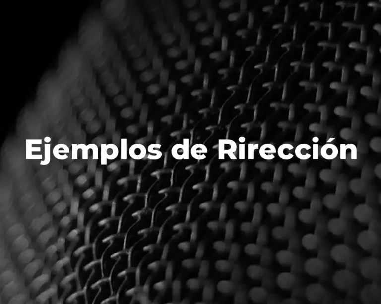 Ejemplos de Rirección