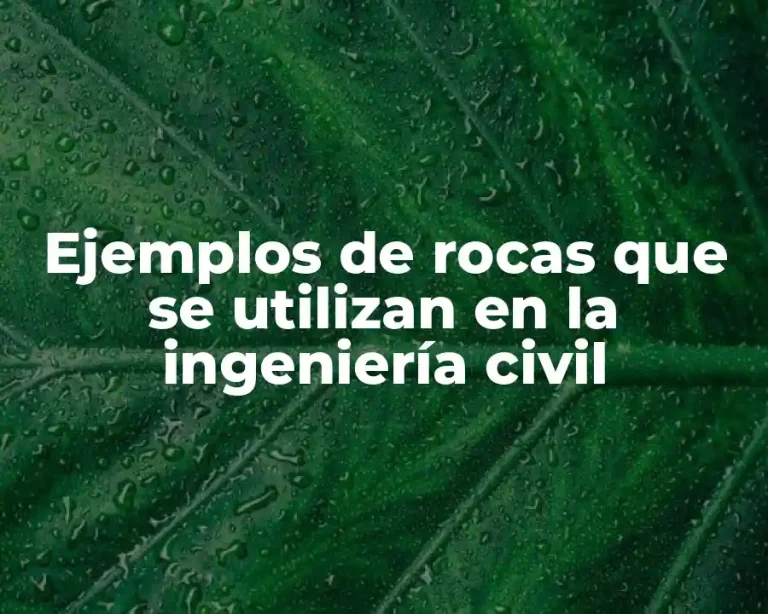 Ejemplos de rocas que se utilizan en la ingeniería civil