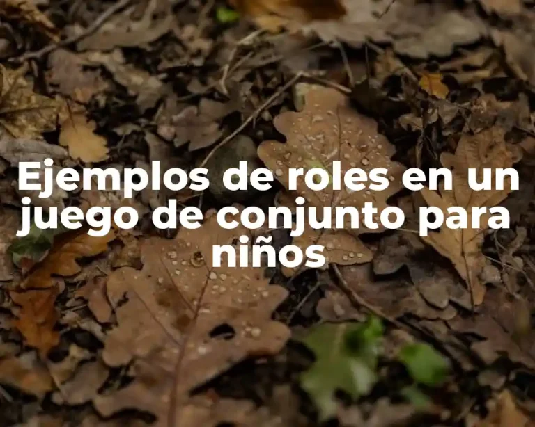 Ejemplos de roles en un juego de conjunto para niños
