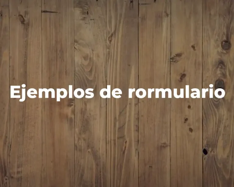 Ejemplos de rormulario