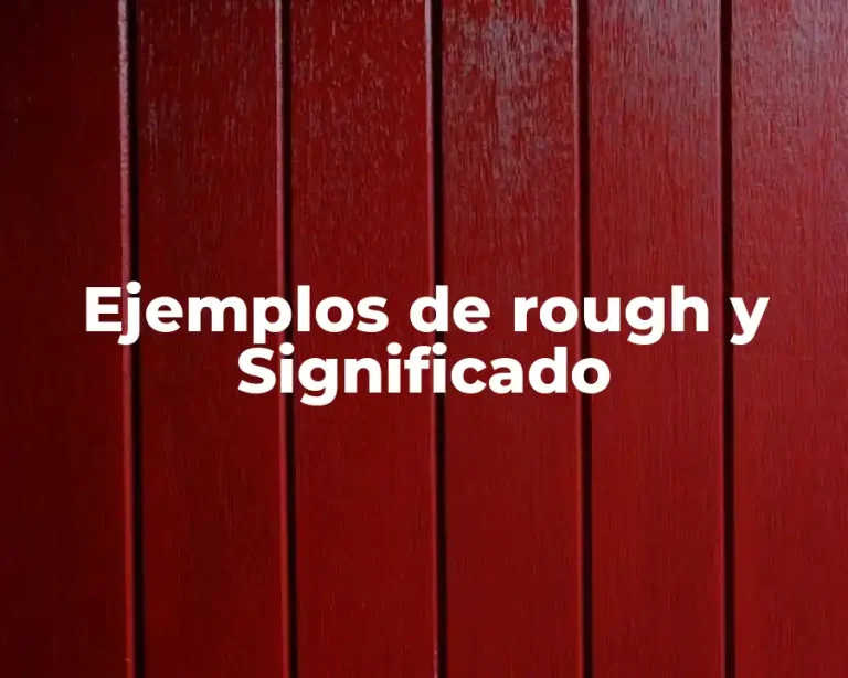 Ejemplos de rough y Significado