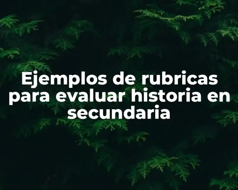 Ejemplos de rubricas para evaluar historia en secundaria