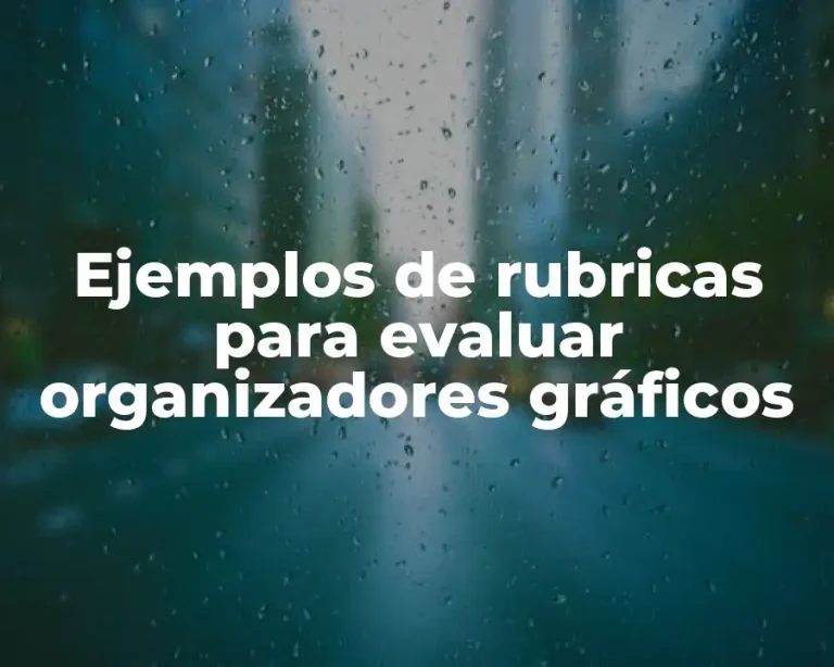 Ejemplos de rubricas para evaluar organizadores gráficos