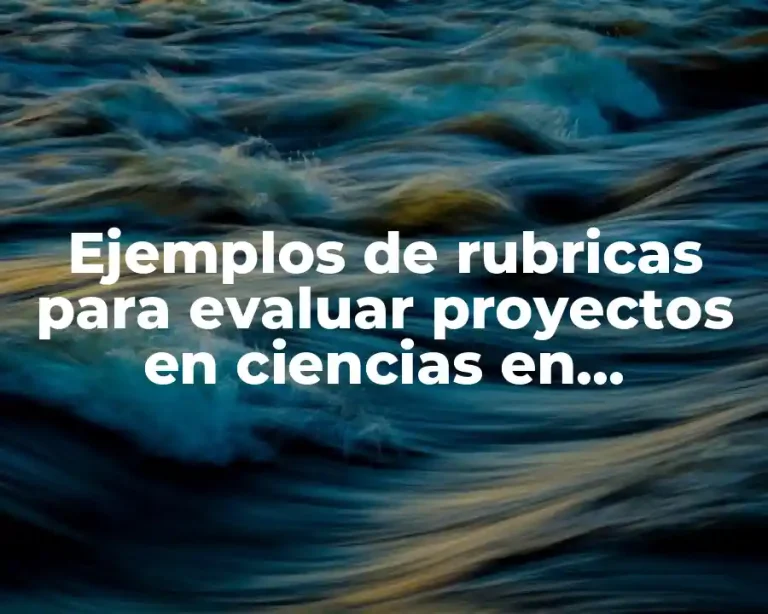 Ejemplos de rubricas para evaluar proyectos en ciencias en bachillerato