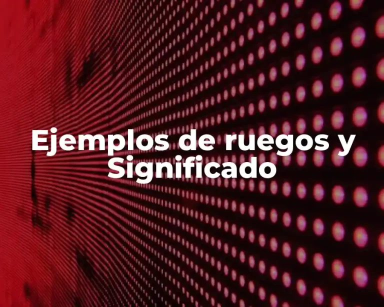 Ejemplos de ruegos y Significado
