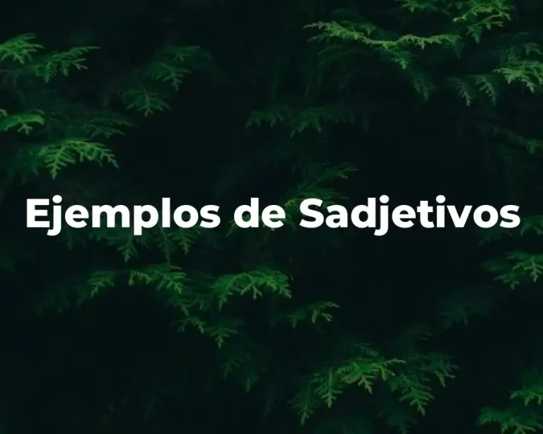 Ejemplos de Sadjetivos