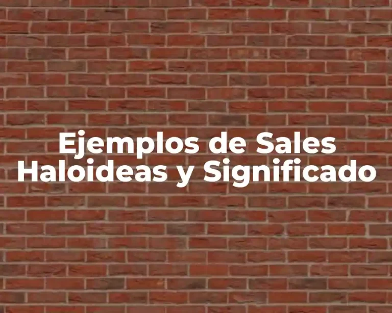 Ejemplos de Sales Haloideas y Significado