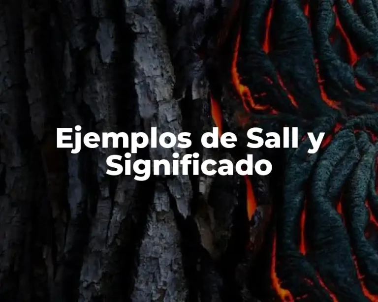 Ejemplos de Sall y Significado