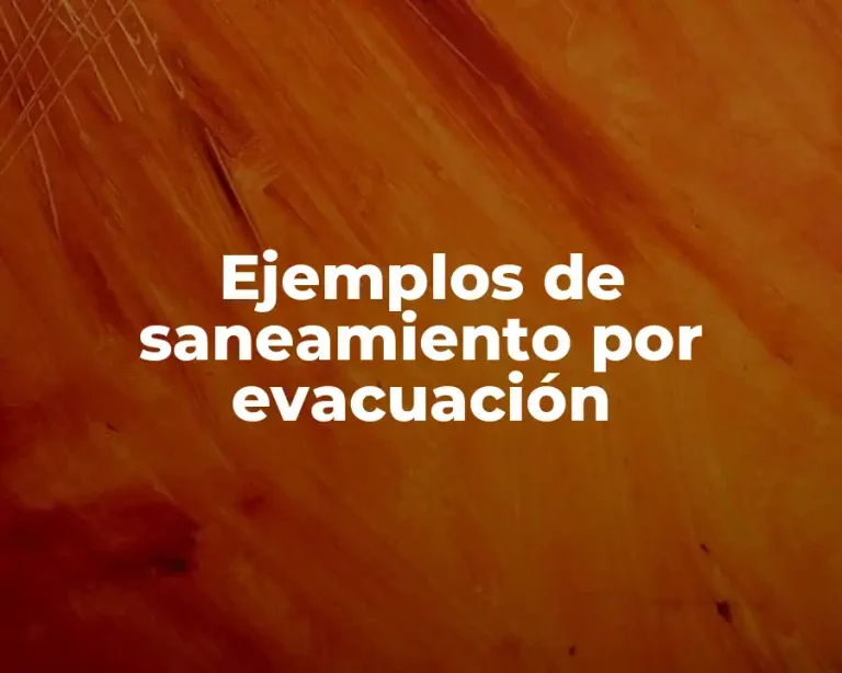 Ejemplos de saneamiento por evacuación