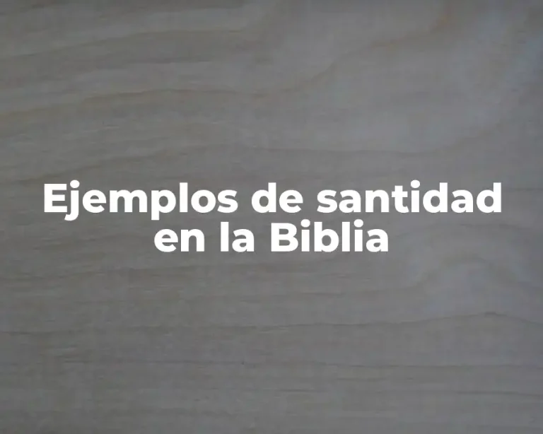Ejemplos de santidad en la Biblia
