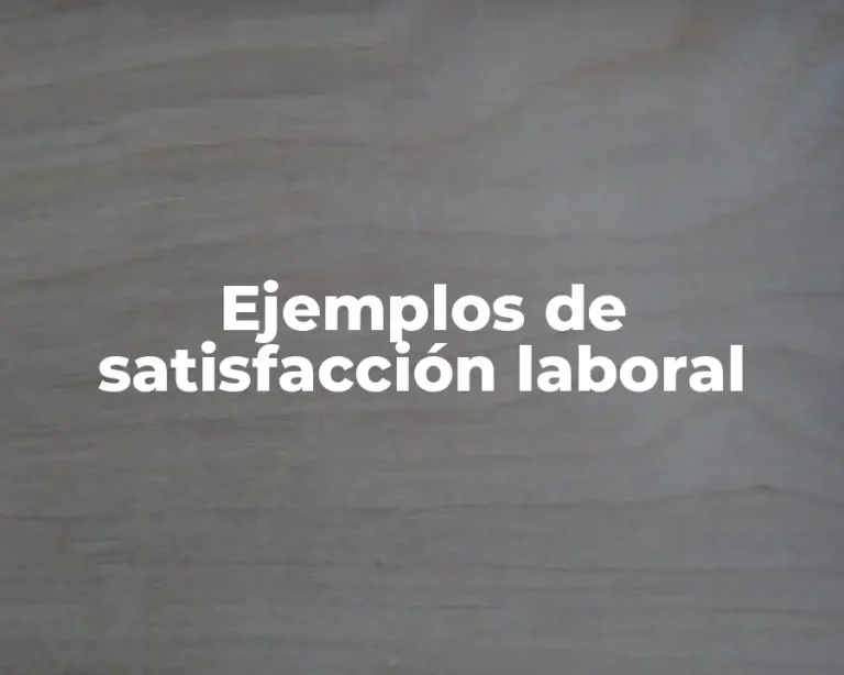 Ejemplos de satisfacción laboral