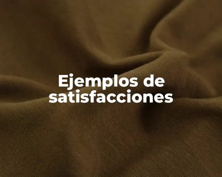 Ejemplos de satisfacciones