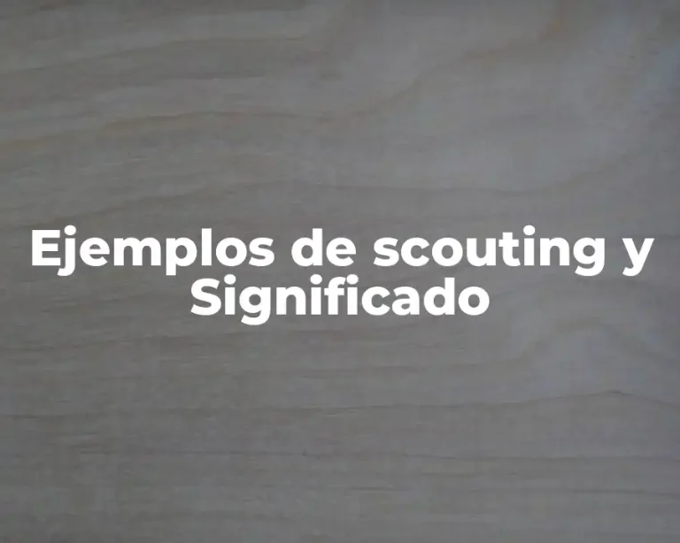 Ejemplos de scouting y Significado