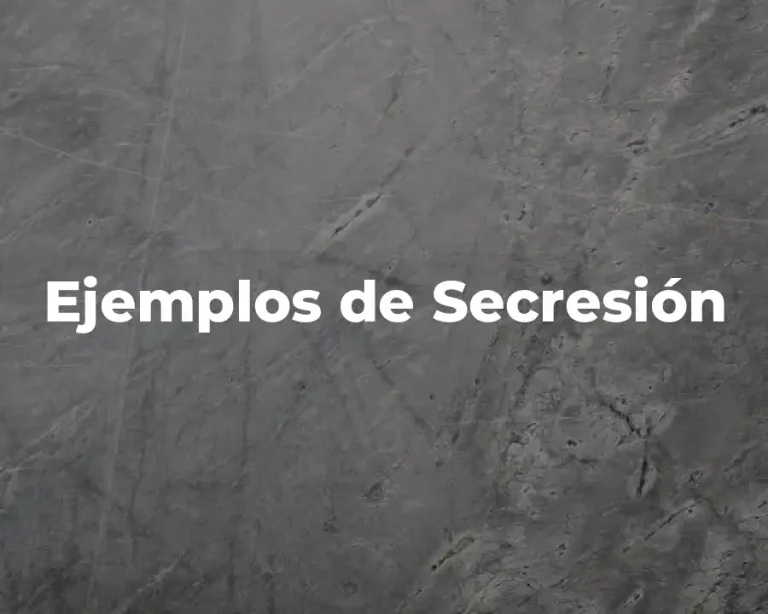 Ejemplos de Secresión