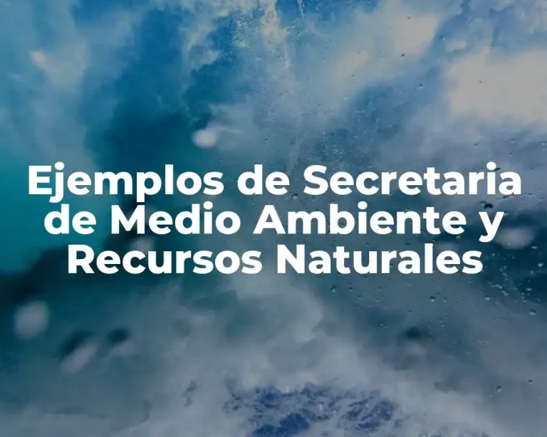 Ejemplos de Secretaria de Medio Ambiente y Recursos Naturales