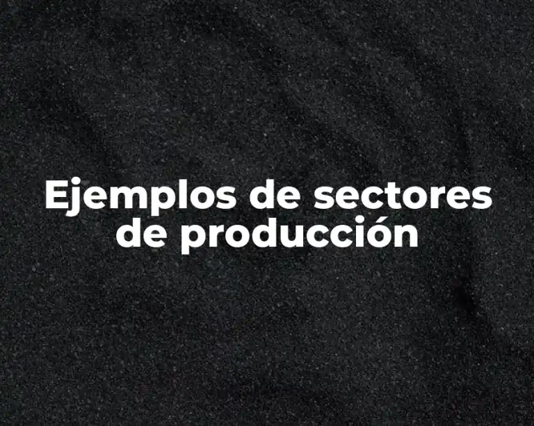 Ejemplos de sectores de producción